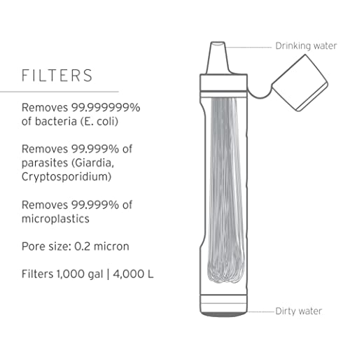 LifeStraw Personal Water Filter for Hiking, Camping, Travel, and Emergency Preparedness