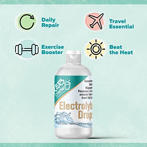 Keto Chow Electrolytes | Electrolyte Hydration Drops Supplement | Sodium, Magnesium, Potassium & Trace Minerals | Unflavored Drink Mix Perfect for Keto Diet and Intermittent Fasting | Sugar Free