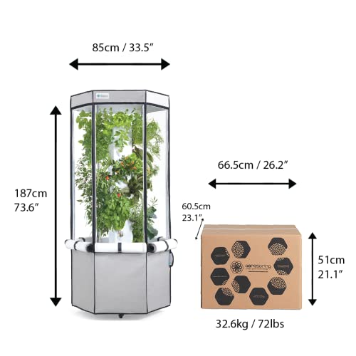 Aerospring 27-Plant Vertical Hydroponics Indoor Growing System - Patented Vertical Hydroponic Kit for Indoor Gardening - Grow Tent, LED Grow Lights & Fan - Grow Lettuce, Herbs, Veggies & Fruits