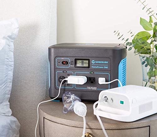 Geneverse 1002Wh (1x2) Solar Generator Bundle: 1X HomePower ONE Portable Power Station (3X 1000W AC Outlets) + 2X 100W Solar Panels. Quiet, Indoor-Safe Backup Battery Power Generator For Home Devices