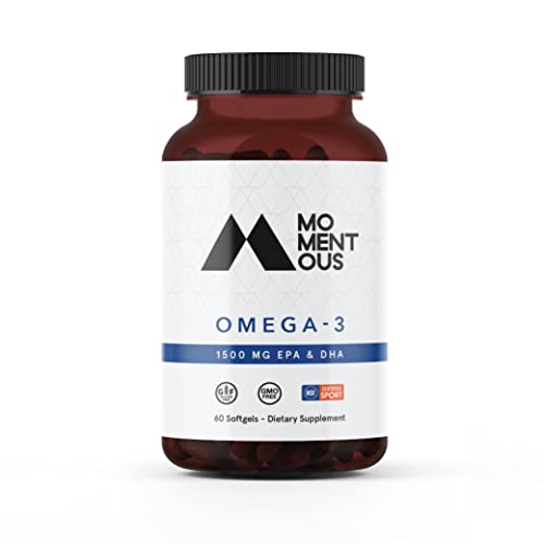 Momentous Omega-3 1500mg Daily Fish Oil Supplement with EPA and DHA - NSF Certified for Sport