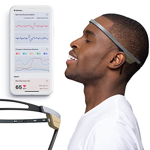 Entertech Flowtime: Biosensing Meditation Headband - Meditation Tracker - Heart Rate and Brainwave Sensors to Measure Breath, HRV, Pressure, Focus and Calm States
